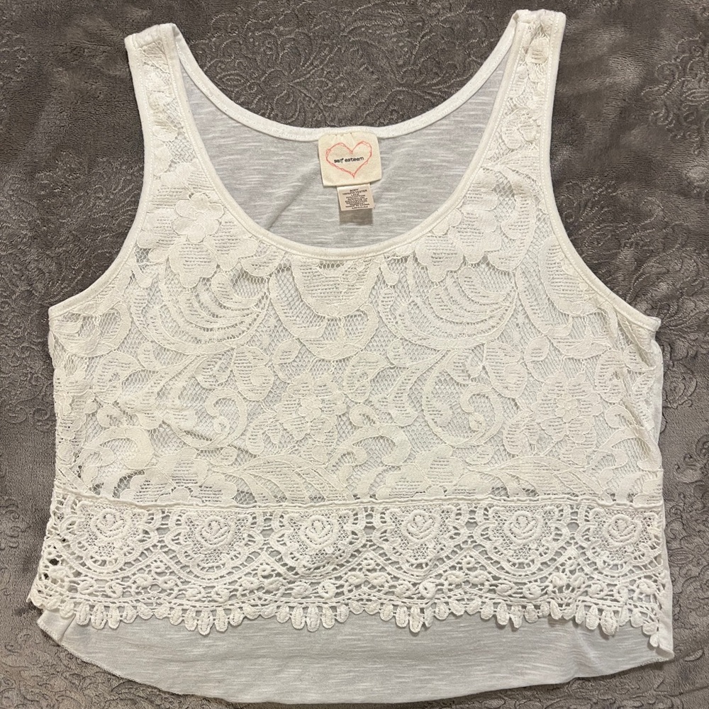 Lace Cropped Tee.